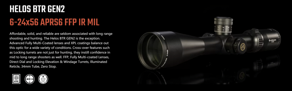 Athlon HELOS BTR GEN2 6-24×56 APRS6 FFP IR MIL Optics Scope