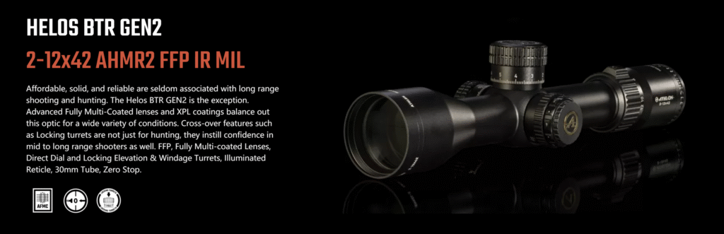 Athlon HELOS BTR GEN2 2-12×42 AHMR2 FFP IR MIL Optics Scope